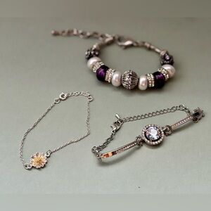 Fine Fashion Bracelet Bundle / Grab Bag – 3 Silver-Tone Bracelets